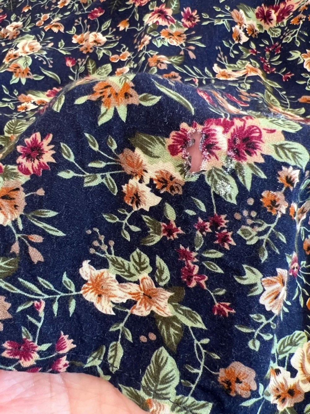 90s Floral Empire Waist Rayon Midi Dress Prairie Cottagecore No Boundaries - Picture 14 of 14